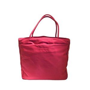 Authentic PRADA Red Nylon Tote Hand Bag Purse, Made in Italy